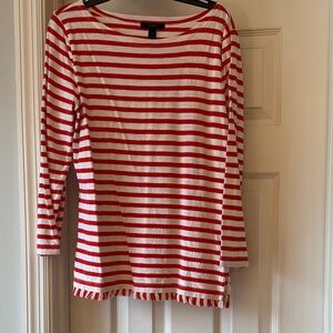 J. Crew Red and White Striped Top